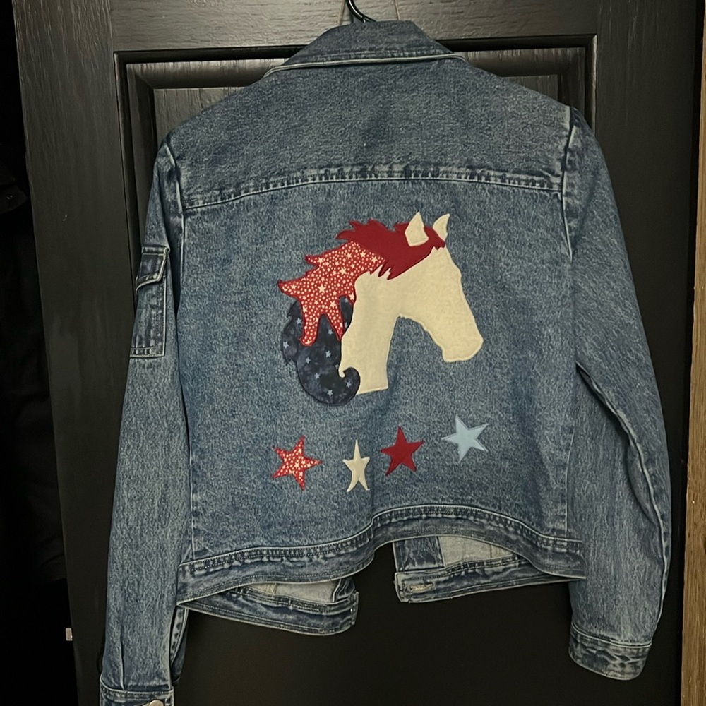 Custom horse jean jacket